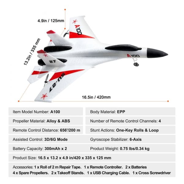 RC Lentokonehävittäjä EPP Vaahto, 2,4 GHz Kaukosäädin, 3D/6G-tila, RC Lentokonelelu, Helppo Ohjata