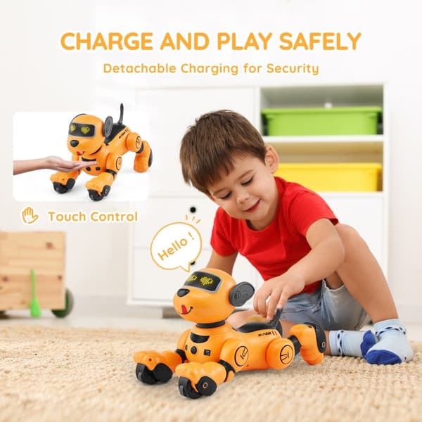 RC Robot Hund Legetøj, Talende og Dansende, Touch & Voice, Fjernbetjening, Programmerbar