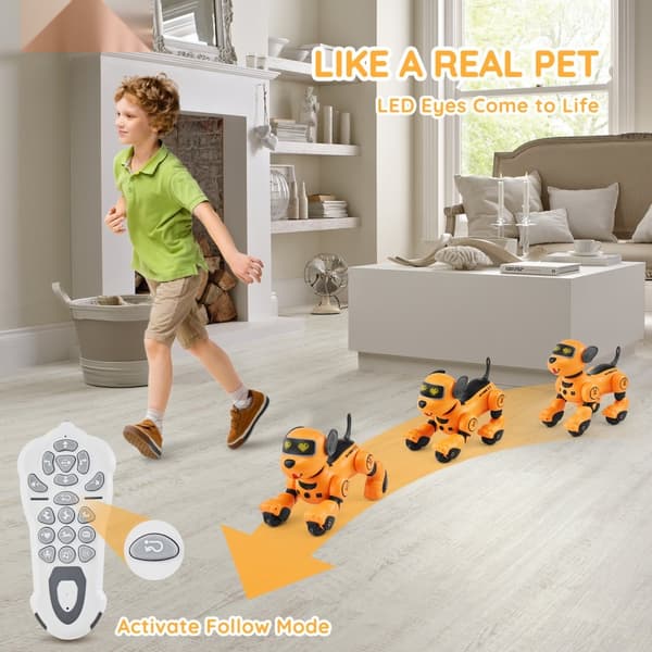 RC Robot Hund Legetøj, Talende og Dansende, Touch & Voice, Fjernbetjening, Programmerbar