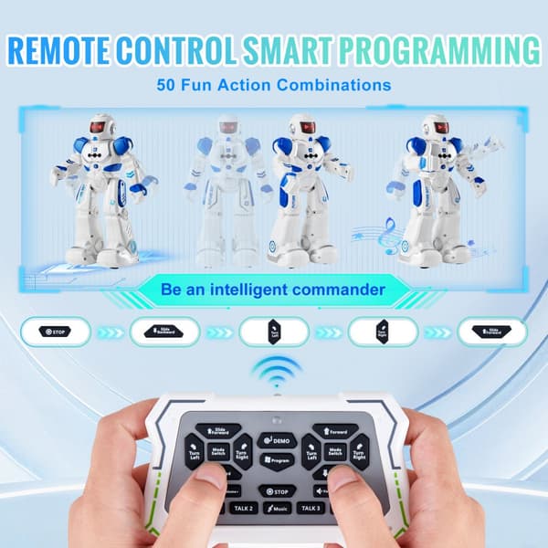 RC Robotleksak för barn, Pratar, Dansar, Fjärrkontroll, Programmerbar, Rolig och Lärorik