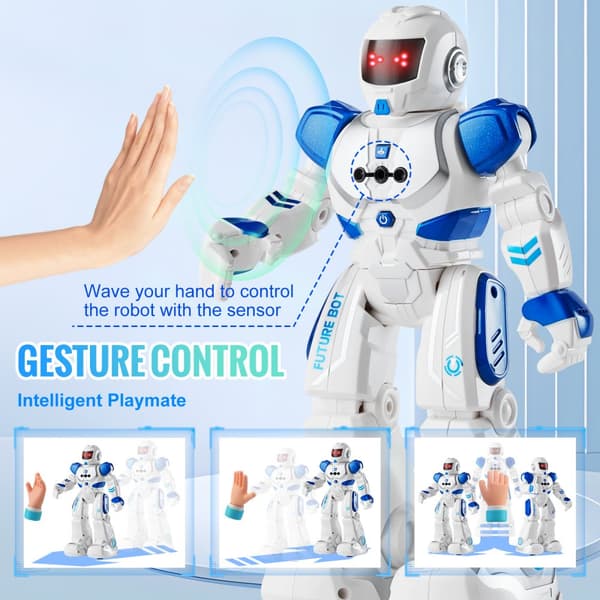 RC Robotleksak för barn, Pratar, Dansar, Fjärrkontroll, Programmerbar, Rolig och Lärorik