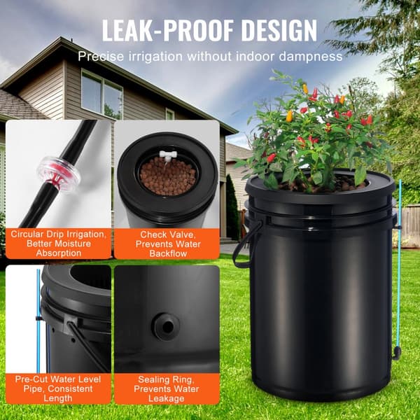 RDWC Hydroponics System, återcirkulerande djupvattenkultur, 4 hinkar, 5 gallon, hög avkastning, effektiv odling