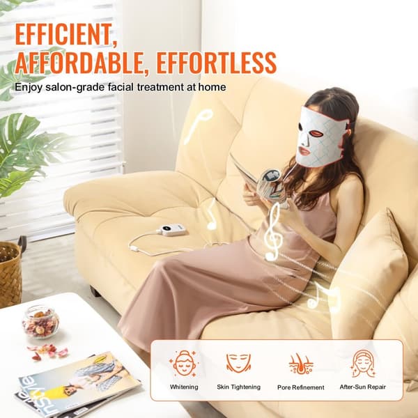 Röd Ljus Terapi Mask 7-Färgs LED Ansiktsmask Ljusterapi 850nm NIR, Anti-Aging Effekter, Hudåterfuktning