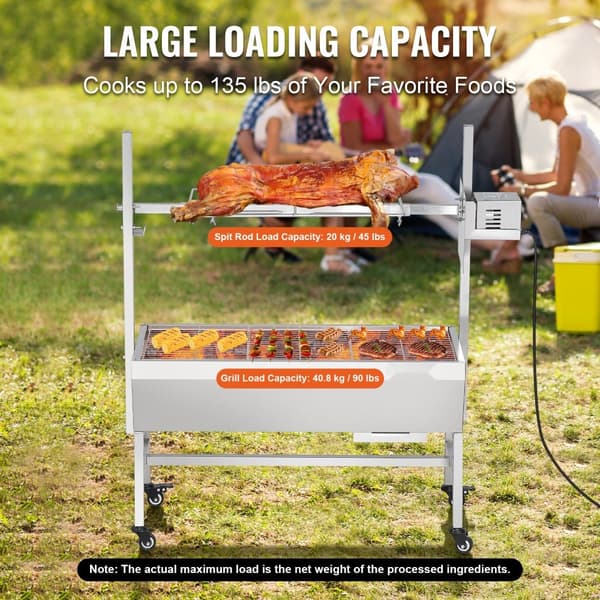 Grillspett Rotisserie BBQ Grill för Gris, Lamm och Kyckling, 42W, 135 lbs