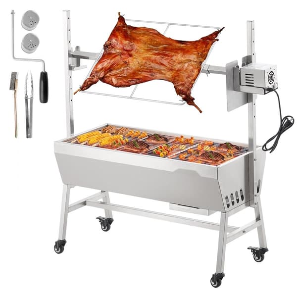 Grillspett Rotisserie BBQ Grill för Gris, Lamm och Kyckling, 42W, 135 lbs