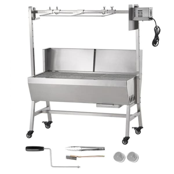 Grilli Pyöreä Rotisio Spit BBQ Possulle, Lampaalle ja Kanalle, 42W Teho, 135LBS Kapasiteetti
