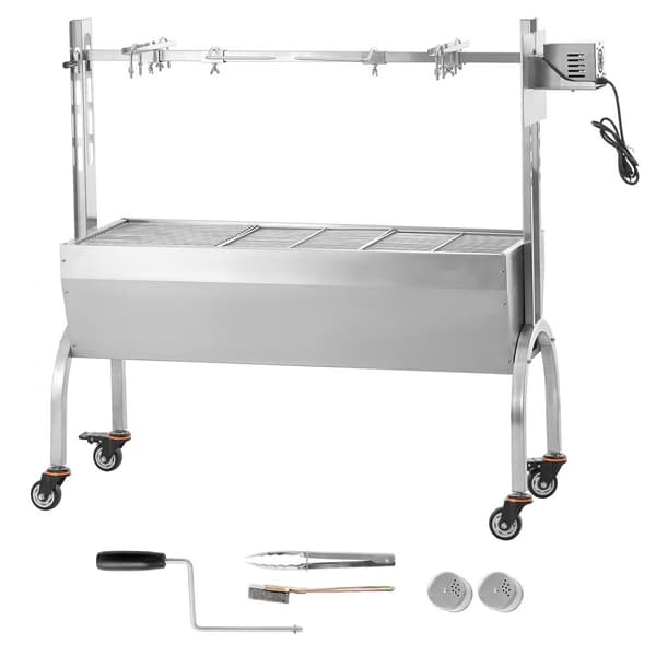 Rotisserie BBQ Grill, 52W, 198LBS, til Gris, Lam og Kylling, Spidstek, Ko + Digital Temperaturkontrol
