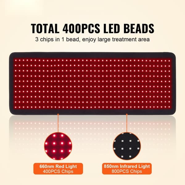 Punainen valohoitomatto vartalolle 400 LED-valoa, 2 aallonpituutta, tehokas terveyshoidossa