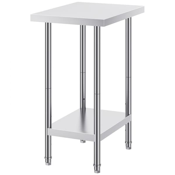 Ruostumattomasta teräksestä valmistettu kaupallinen työpöytä, 24x18x34 tuumaa, ruoanvalmistukseen, kestävä ja helppo puhdistaa