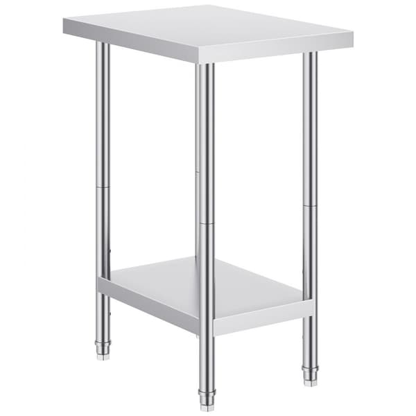 Ruostumattomasta teräksestä valmistettu kaupallinen työpöytä, 24x18x34 tuumaa, ruoanvalmistukseen, kestävä ja helppo puhdistaa
