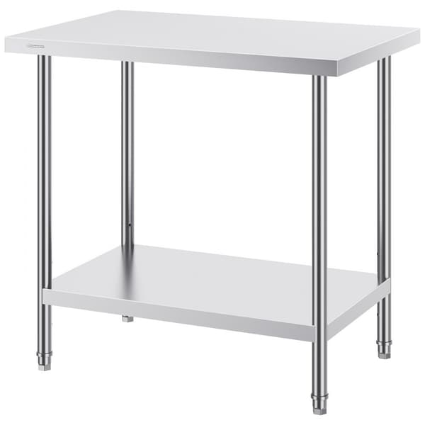 Rostfritt stål Arbetsbänk för Matförberedelse, Kommersiellt 24x36x34 tum, Hållbart och Effektivt