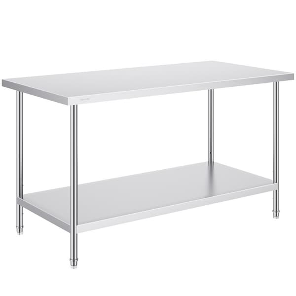 Rustfrit stål forberedelsesbord, kommercielt arbejdsbord til madlavning, 30x60x34in, holdbart design, effektiv arbejdsplads
