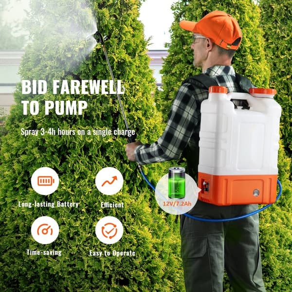 Rückensprühgerät 15 L, Gartensprayer med 0–94 PSI, ergonomisk design, justerbar spruttryck