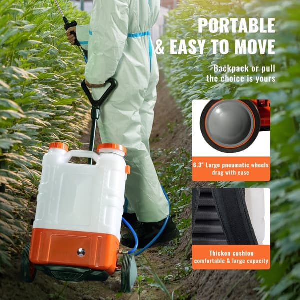 Rückensprühgerät 15 L, Gartensprayer med 0–94 PSI, ergonomisk design, justerbar spruttryck