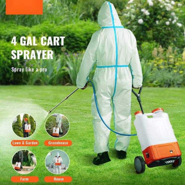 Rückensprühgerät 15 L, Gartensprayer med 0–94 PSI, ergonomisk design, justerbar spruttryck