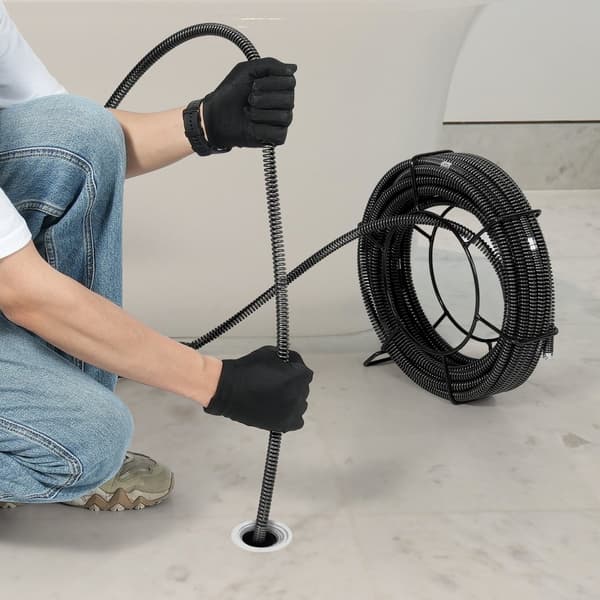 Sektionelt afløbsrensningskabel 20 m x 15 mm med 7 fræsere til 20-100 mm rør