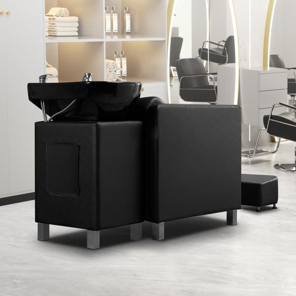 Shampoo Backwash Stolen för Salong & Spa, Hårtvättstation med Brett Fotstöd, Ergonomisk Design, Bekväm Upplevelse