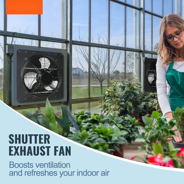 Udsugningsventilator med fjernbetjening, vægmontering, 356 mm, EC, energieffektiv shudder løsning