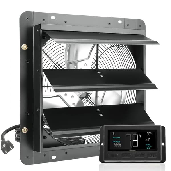 Udsugningsventilator med fjernbetjening, vægmontering, 356 mm, EC, energieffektiv shudder løsning
