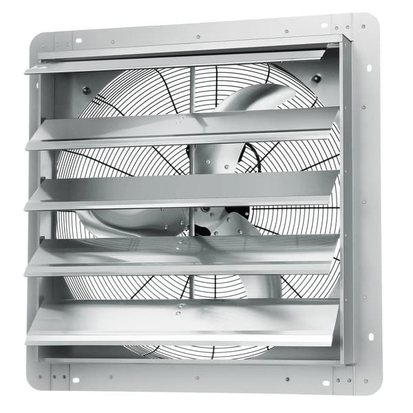 Shutter Pakotuuletin 610 mm, Seinäasennettu, 2892 CFM, Tehokas Ilmastointi, Kestävä Rakennus, Energiatehokas AC