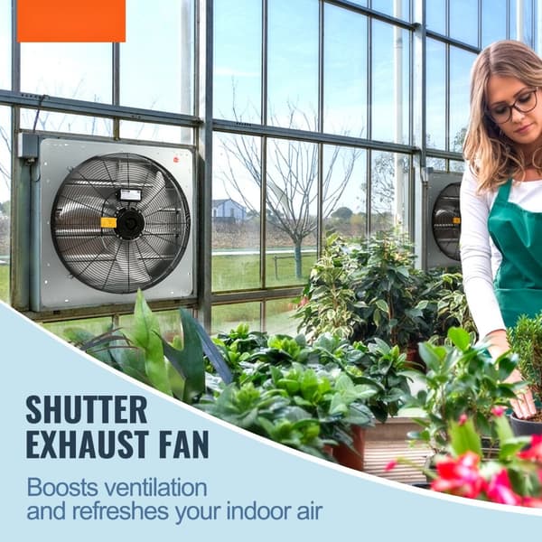 Shutter Pakotuuletin 610 mm, Seinäasennettu, 2892 CFM, Tehokas Ilmastointi, Kestävä Rakennus, Energiatehokas AC