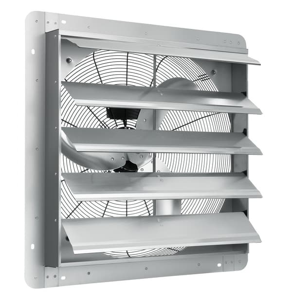 Shutter Pakotuuletin 610 mm, Seinäasennettu, 2892 CFM, Tehokas Ilmastointi, Kestävä Rakennus, Energiatehokas AC