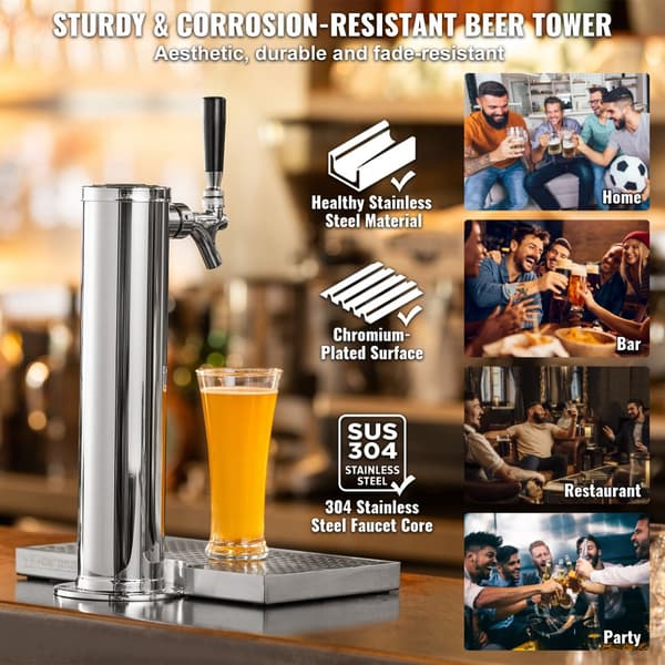 Enkel Tap Kegerator Tornsats, Kegerator Öltorn & A-System Fatskoppling