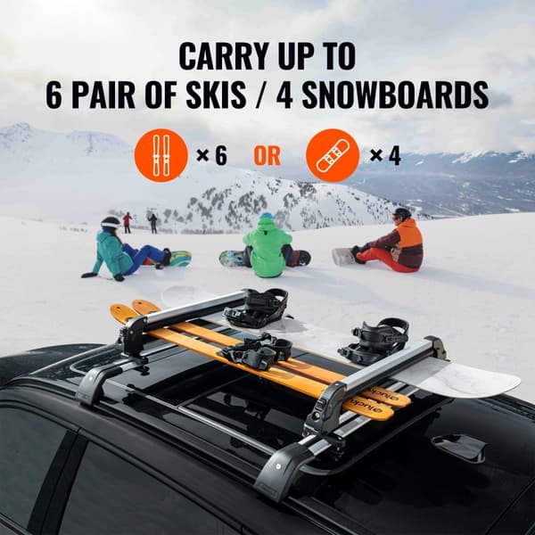 Skid- och snowboardtakhållare 31,7", universell takmonterad skidhållare med lås, säker och praktisk transport