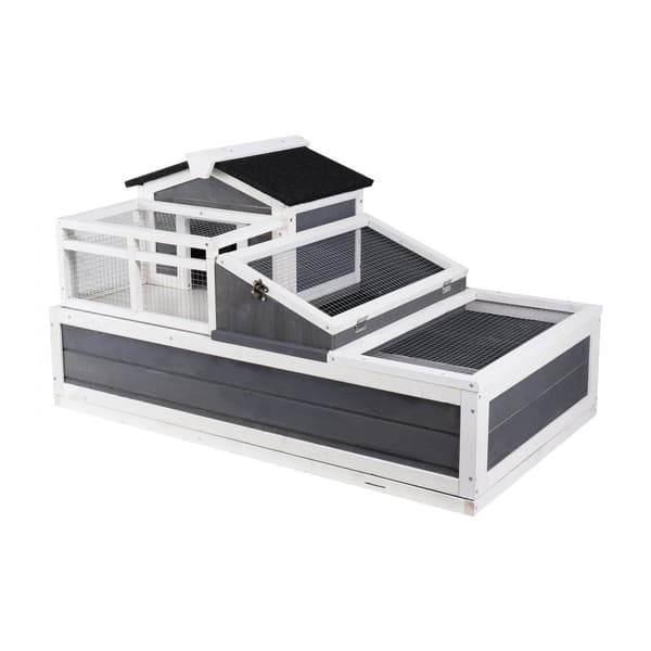 Sköldpadda Habitat Träsköldpaddshus 3-rums, Inomhus/Ute, 44x25.6x24 tum, ventilation, hållbar design