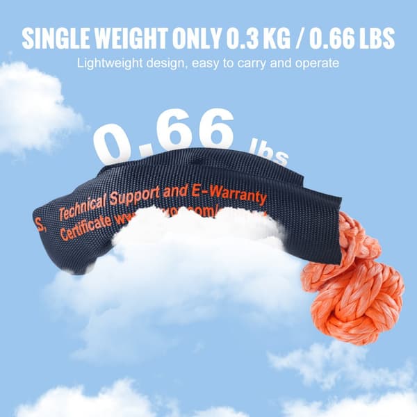 Blød hængevire syntetisk redningsreb 2 stk 1/2"x22" 44092 lbs brudstyrke