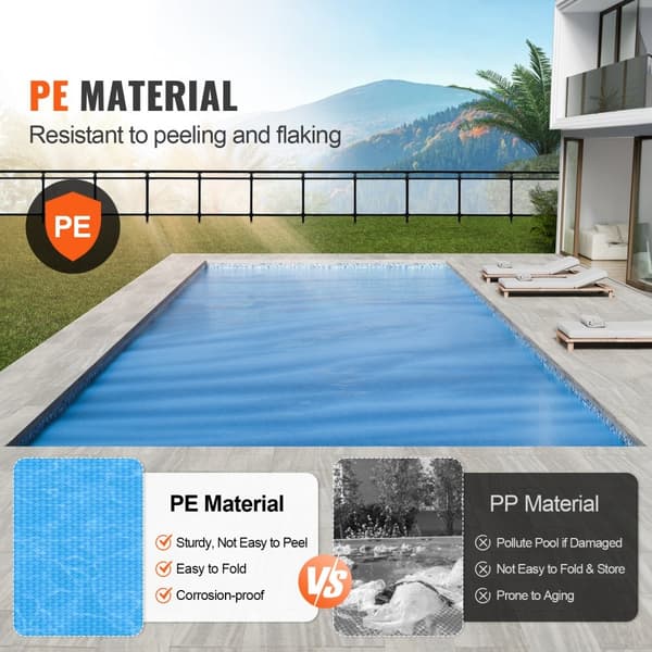 Solcelle Pool Cover 28x14 ft, Inground og Above Ground Pools, 12 mil, Energi Effektivt, Holdbar Tæppe