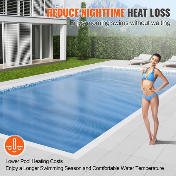 Solvarme Pool Cover, 40 x 20 ft rektangel, Solar Tæppe til Inground og Overjordisk Swimmingpool, 16 mil Blå Solar Covers