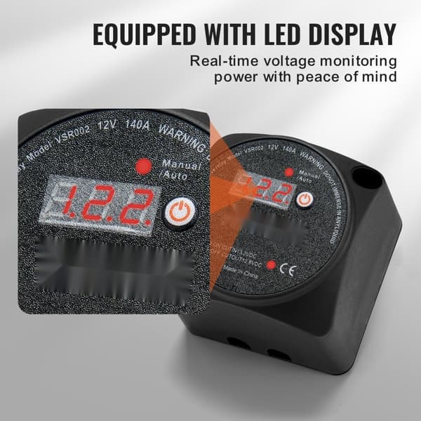 Split Laddningsrelä 12V 140A, Spänningsavkänningsrelä, Dubbel Batteriisolator, Effektiv Strömhantering