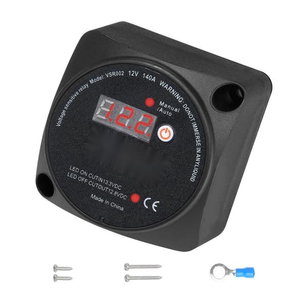 Split Laddningsrelä 12V 140A, Spänningsavkänningsrelä, Dubbel Batteriisolator, Effektiv Strömhantering