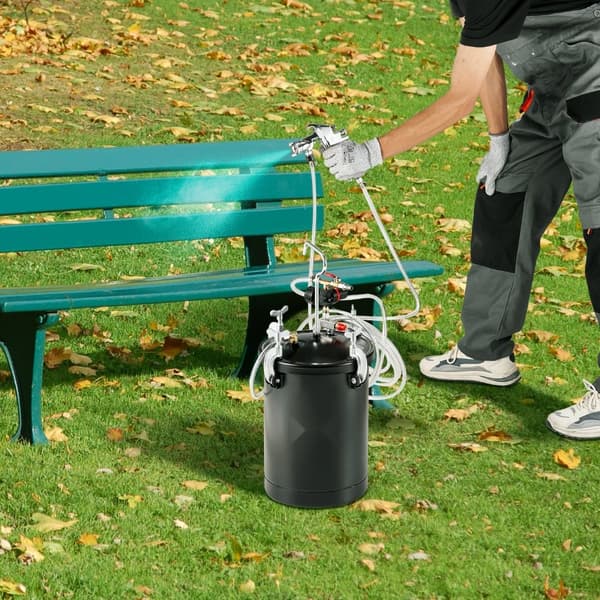 Sprayfärg Tryckkärltank 15L/3,75gal, Spraypistolslangar, Tryckmätare, Hög Kvalitet och Prestanda