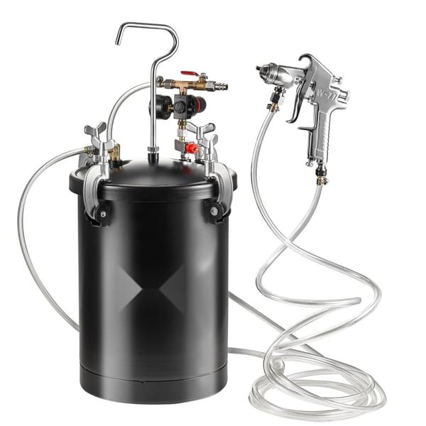 Sprayfärg Tryckkärltank 15L/3,75gal, Spraypistolslangar, Tryckmätare, Hög Kvalitet och Prestanda