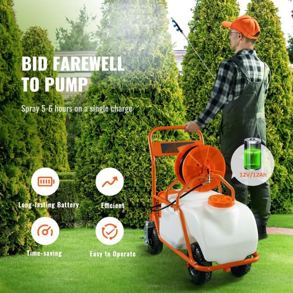 Ryggsäcksspruta 60L, Tryckspruta för trädgård, 0-90 PSI, effektiv sprutning, lättanvänd