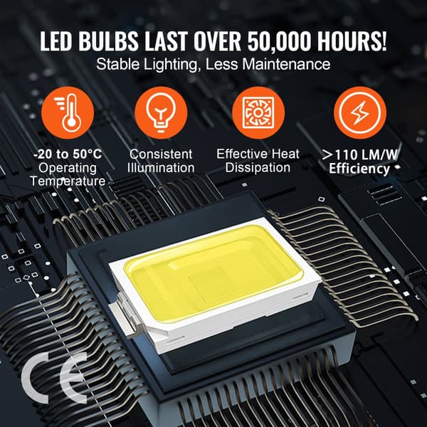 Kvadratisk LED Garagebelysning 22000LM, 5 Grids, Ljus för Biltvätt och Detaljering