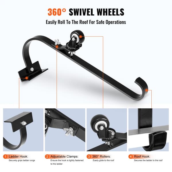 Stege Takkrok Stabilisator 2-pack, med fast hjul & vridbart stångstål, för stabilitet och säkerhet
