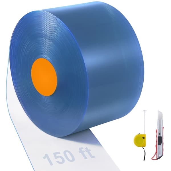 PVC Dørgardin 150' x 8" til Rullekøler, Fryser, Klar Plast, Holdbar og Effektiv