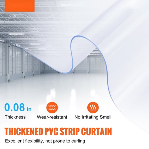 PVC Dørgardin 164' x 8" - Strip Gardin til Rullekøler og Fryser, Holdbar Plast, Effektiv Løsning