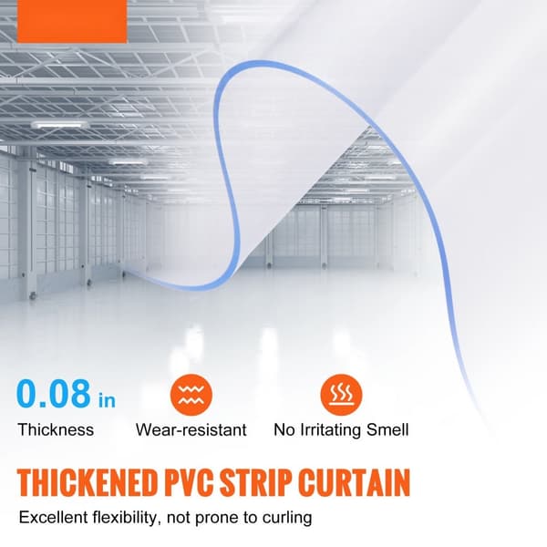 Strip Gardin PVC Dør, 38" x 84", Iskøler Fryser, Klar Plast, Energi effektiv, Holdbar, Flot Design