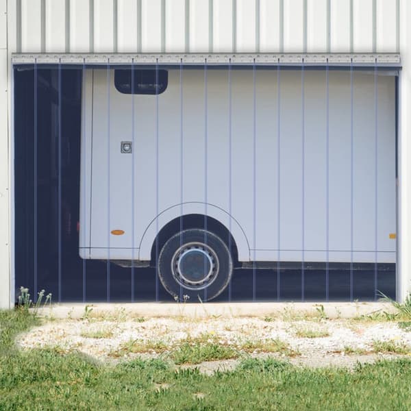 PVC Dør Gardin 96" x 96" til Køler og Fryser, Transparent plast, Stripsystem, Nem montering