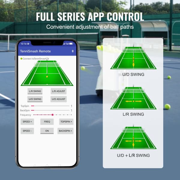 Tennisbollsmaskin, automatisk bärbar bollkastare, träningsutrustning, effektiv övning, enkel användning