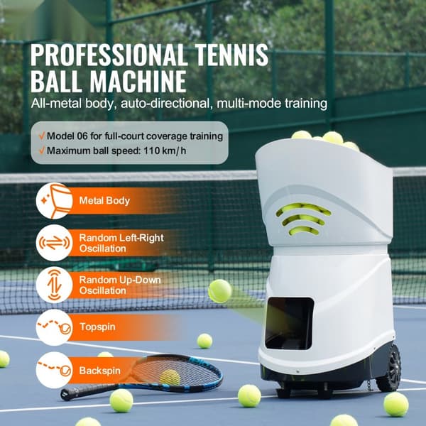 Tennisbollsmaskin, automatisk bärbar bollkastare, träningsutrustning, effektiv övning, enkel användning