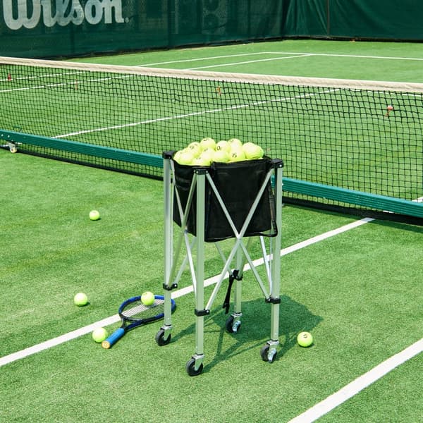 Tennisboldvogn med hjul, 180 bolde, hopper basket, undervisning, mobil tennisboldtransportør