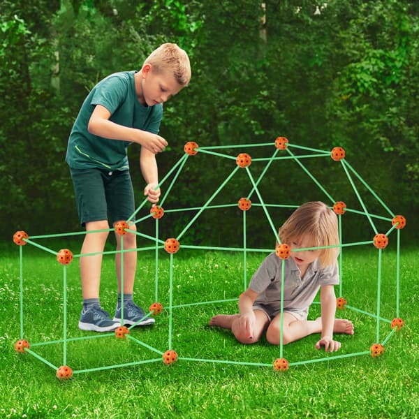 Telt Fort Byg Kits til Børn, Glow In The Dark, STEM Konstruktionslegetøj, 140 Del