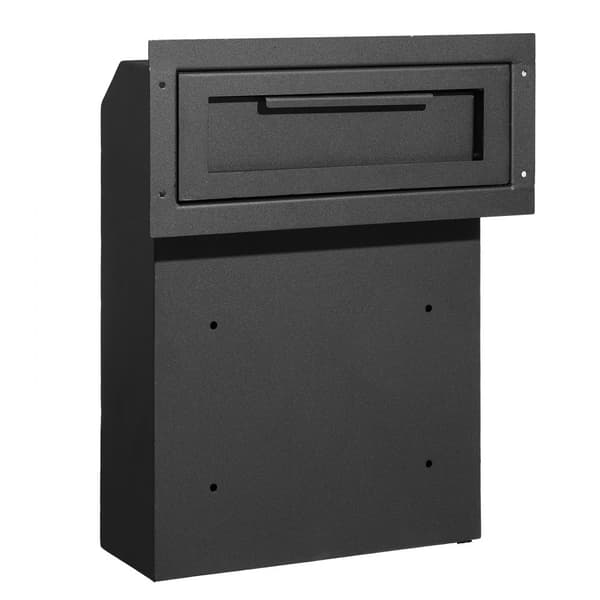 Nyckeldroppsboksbrevlåda 12x6x16 med 1,8" nyckellås i svart, säker nyckelförvaring