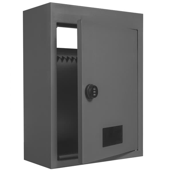 Väggmonterad Drop Box 12,5x6,3x16,9 tum, brevlåda med kodlås, mörkgrå, säker förvaring