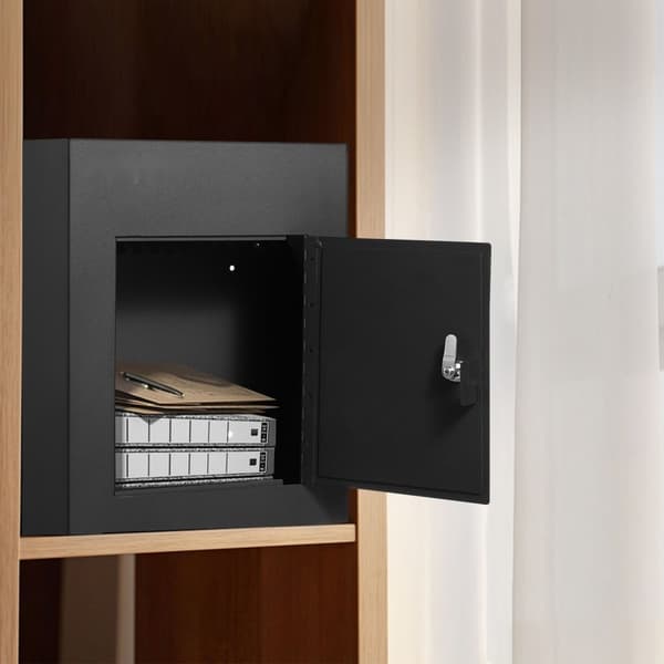 Väggmonterad Drop Box 13x7x17 med Kombinationslås, Svart Brevlåda för Säker Uthämtning